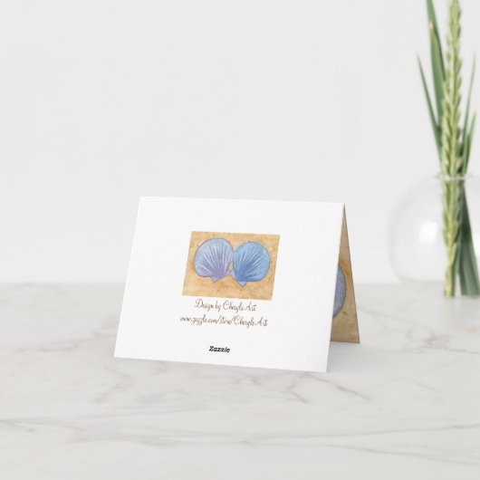 Blauwe en Paarse zeeschelpen Bedankkaart (Achterkant)
