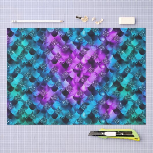 Blauwe en Paarse zeeschelpen Tissuepapier (Craft)