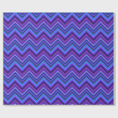 Blauwe en paarse zigzagstroken cadeaupapier (Vlak)