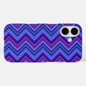 Blauwe en paarse zigzagstroken Case-Mate iPhone case (Achterkant (horizontaal))
