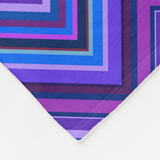 Blauwe en paarse zigzagstroken fleece deken (Hoek)