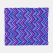 Blauwe en paarse zigzagstroken fleece deken (Voorkant (Horizontaal))