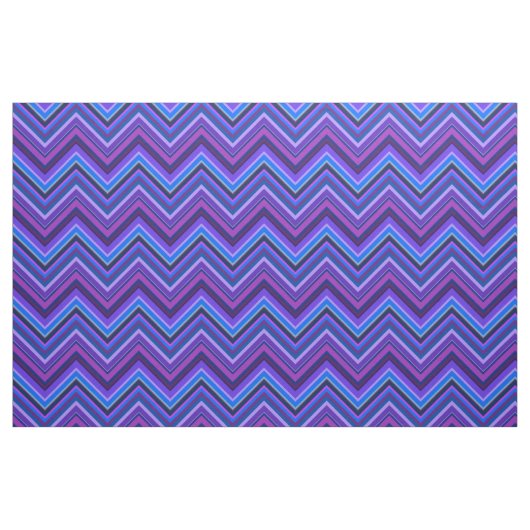 Blauwe en paarse zigzagstroken stof (Fat Quarter)
