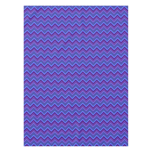 Blauwe en paarse zigzagstroken tafelkleed (Voorkant)
