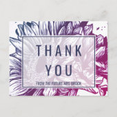 Blauwe en Paarse zonnebloemen Hartelijk dank Briefkaart (Voorkant)