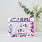 Blauwe en Paarse zonnebloemen Hartelijk dank Briefkaart (Staand voorkant)