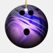 Blauwe en Paarse zwijn Bowling Ball Keramisch Ornament (Achterkant)