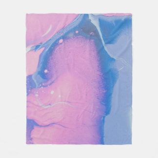 BLAUWE EN PASTEL-PAINT FLEECE DEKEN