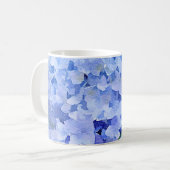 Blauwe en periwinkle hydrangea-mok koffiemok (Voorkant links)