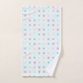 Blauwe en perzik stippen bad handdoek (Handdoek)