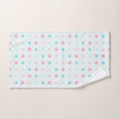 Blauwe en perzik stippen bad handdoek (Handdoek)