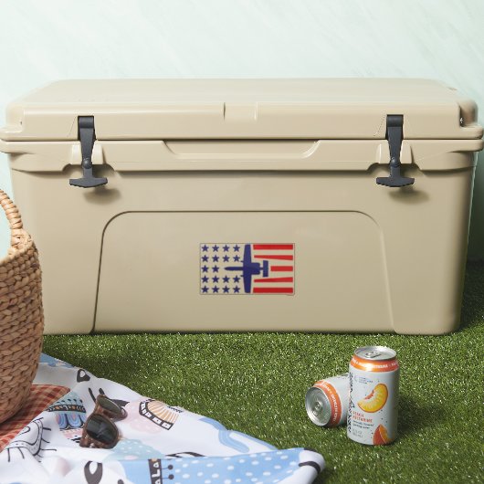 Blauwe en rode A-10 sterren en strips Sticker (Koeler)