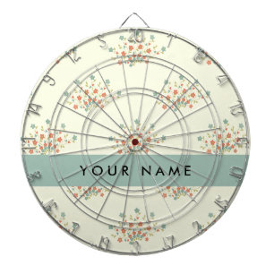 Blauwe en Rode Bloemen, Blauw, Jouw naam Dartbord