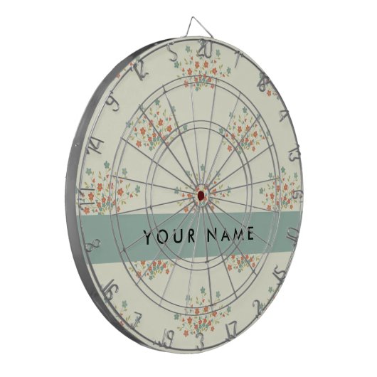 Blauwe en Rode Bloemen, Blauw, Jouw naam Dartbord (Voorkant Links)