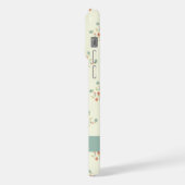 Blauwe en Rode Bloemen, Blauw, Jouw naam iPhone Hoesje (Linkerkant)