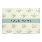 Blauwe en Rode Bloemen, Blauw, Jouw naam Kussensloop (Voorkant)