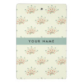 Blauwe en Rode Bloemen, Blauw, Jouw naam Mini Klembord (Achterkant)