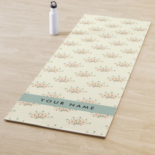 Blauwe en Rode Bloemen, Blauw, Jouw naam Yogamat (In situ)