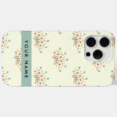 Blauwe en Rode Bloemen, Blauw, Uw Naam Case-Mate iPhone Case (Achterkant (horizontaal))