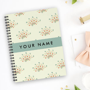 Blauwe en Rode Bloemen, Blauw, Uw Naam Notitieboek