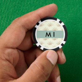 Blauwe en Rode Bloemen, Blauw, Uw Naam Poker Chips