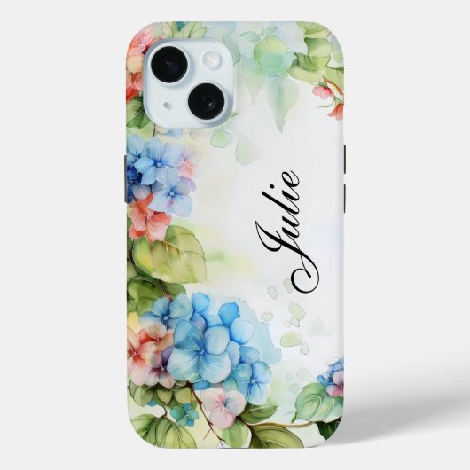 Blauwe en Rode Bloemen Bruiloft Case-Mate iPhone Case (Achterkant)