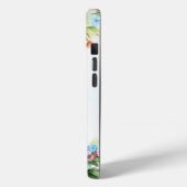 Blauwe en Rode Bloemen Bruiloft Case-Mate iPhone Case (Achterkant / Links)
