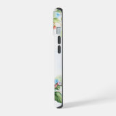 Blauwe en Rode Bloemen Bruiloft iPhone 15 Case (Linkerkant)