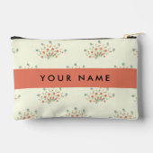 Blauwe en rode bloemen, rood, Jouw naam Etui (Achterkant)