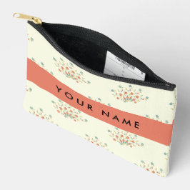 Blauwe en rode bloemen, rood, Jouw naam Etui