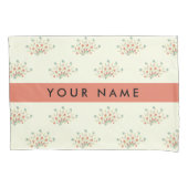 Blauwe en rode bloemen, rood, Jouw naam Kussensloop (Voorkant)