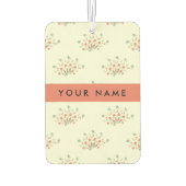 Blauwe en rode bloemen, rood, Jouw naam Luchtverfrisser (Achterkant)