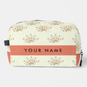 Blauwe en rode bloemen, rood, Jouw naam Toilettasje (Voorkant)