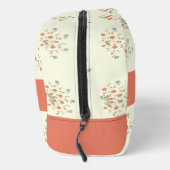 Blauwe en rode bloemen, rood, Jouw naam Toilettasje (Rechts)