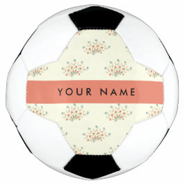 Blauwe en rode bloemen, rood, Jouw naam Voetbal