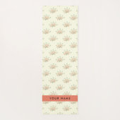 Blauwe en rode bloemen, rood, Jouw naam Yogamat (Achterkant)