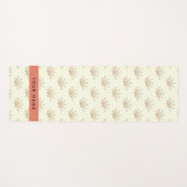 Blauwe en rode bloemen, rood, Jouw naam Yogamat (Voorkant (horizontaal))