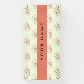 Blauwe en Rode Bloemen, Rood, Uw Naam Spandoek (Verticaal)