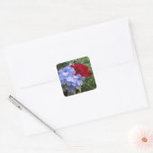 Blauwe en Rode Bloemen Uitnodiging Stickers (Envelop)