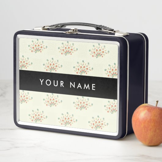 Blauwe en rode bloemen, zwart, Jouw naam (In situ)