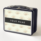 Blauwe en rode bloemen, zwart, Jouw naam (Voorkant)