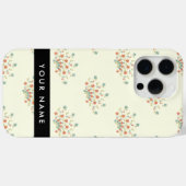 Blauwe en rode bloemen, zwart, Jouw naam Case-Mate iPhone Case (Achterkant (horizontaal))