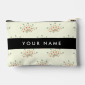 Blauwe en rode bloemen, zwart, Jouw naam Etui (Achterkant)