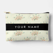 Blauwe en rode bloemen, zwart, Jouw naam Etui (Voorkant)