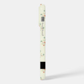 Blauwe en rode bloemen, zwart, Jouw naam iPhone Hoesje (Linkerkant)