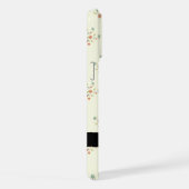 Blauwe en rode bloemen, zwart, Jouw naam iPhone Hoesje (Rechterkant)