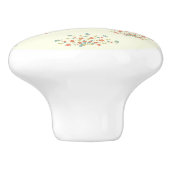 Blauwe en rode bloemen, zwart, Jouw naam Keramische Knop (Zijkant)