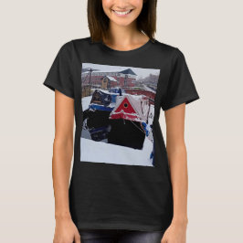 Blauwe en rode boten t-shirt