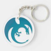 Blauwe en rode draak met Phoenix Sleutelhanger (Achterkant)
