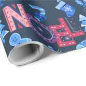 Blauwe en rode feestneus met kerstcadeaus cadeaupapier (Rol Hoek)